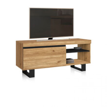 Mueble TV con almacenamiento en roble nude y ceniza 120 cm Ebos UP