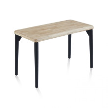 Mesa de escritorio con patas metálicas en negro y roble 120x60 cm Padma