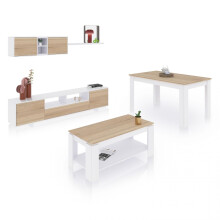 Pack salón con mesa de centro y mesa de comedor Kenzo Max V1A