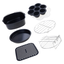 6Pcs/set Air Fryer Accessories Carbon Steel Steaming Rack Pizza