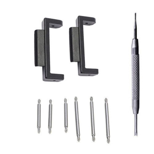 1 Pair Comprehensive 22mm Watch Band Adapter Connector-Silver 2