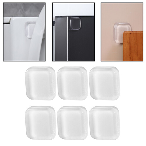 6pcs Clear Square Wall Protector for Door Knob Self Adhesive 1