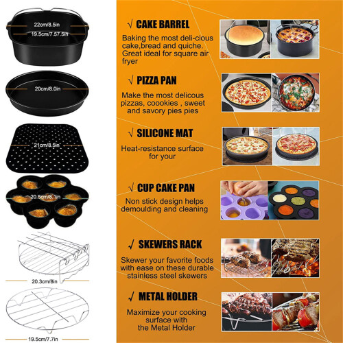 Support de cuisson pour friteuse à Air, en acier inoxydable et 2