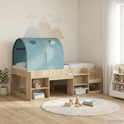 VidaXL vidaXL Bed Tunnel 2 pcs Light Blue 211 x 52.5 x 2 cm Polyester