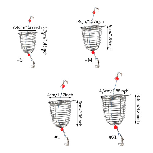 10Pcs Stainless Feeder Cage Baits Holder Fishing Baits-large 1
