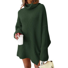 Damen Rollkragenpullover Langarm Pullover Bequem Warm Grün S — damen strick tunika, grüner oversized pulli