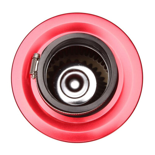 2X Universal Car Air Filter Vehicle Induction Kit High Power Mesh Cone Red Finish 1