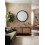 Round Wavy Wall Mirror Blue Plastic Framed 50Cm D 1