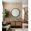 Round Wavy Wall Mirror Green Plastic Framed 50Cm D 1