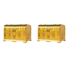 2X Pirate Treasure Chest Decorative Treasure Chest Keepsake Jewelry Box Plastic Toy Treasure Boxes Large Size A