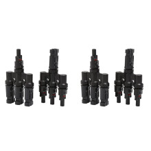4X Photovoltaic Connector T-Type Four-Way One-Point Four-Way Conversion Connector Solar Panel Assembly Parallel Plug