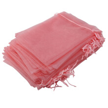 100 StüCk GroßE Organza Taschen ErröTen Rosa, 17X23 Cm Mesh GeschenktüTen Kordelzug Schmuck Beutel für Weihnachtshochzeit