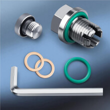 4Set M14.1-1.5 X 15 mm Överdimensionerad Piggyback Oljeavtappningsplugg, Rostfritt Stål Självgängande Gängreparationssats för Oljetråg