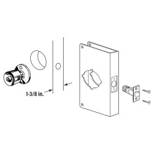 2X Nieuwe Afsluitbare Deurversterkingsplaat 2-1/8 Inch Enkel Gat 2-3/8 Inch Achterplaat Gat Deurversterking Reparatie Home