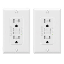 2X GFCI Outlet 15 Amp, Self-Test GFI Electrical Outlet, Tamper Resistant GFCI Receptacle with Wall Plate White
