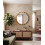 Round Wavy Wall Mirror Gold Plastic Framed 50Cm D 1