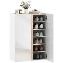 Schoenenkast met 6 planken en softclose deuren, wit