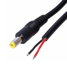 Câble d'alimentation en tresses cc, 5.5MM x 2.5MM,-tête droite