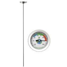 Thermomètre de sol à compost en acier inoxydable de 50 cm