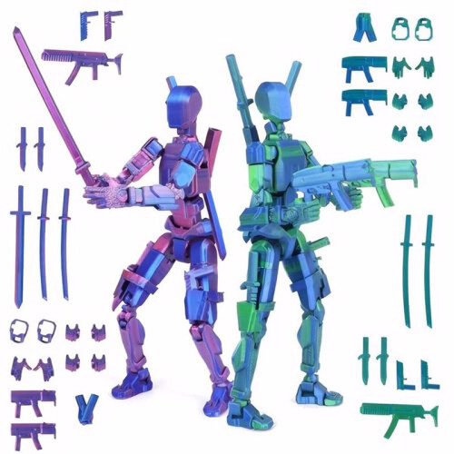 T13 Action Figure Set,3D Printed Multi-Jointed,Multi-Articular Lucky Mobile Robot,Desktop Decorations for Game Lover Toy
