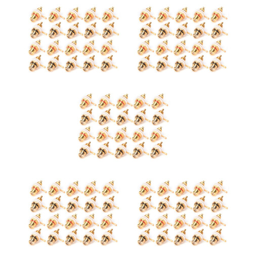 100Pcs Gold Plated RCA Terminal Jack Plug Female Socket Chassis Panel Connector for Amplifier Speaker