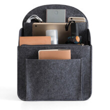 Shoulder Bag Handbag Insert Pocket Backpack-Dark gray large