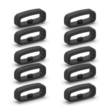 18/20/22mm Silicone Fastener Ring Wristband Keeper-Black 20MM