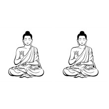 2X DIY Black Wall Sticker Meditating Buddha Decal Removable Art Mural Home Decor