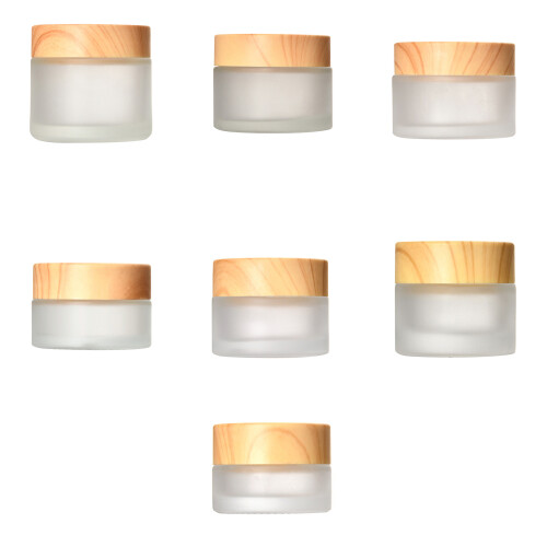 Frosted Glass Cream Jar Empty Sample Makeup Cosmetic-10g 1