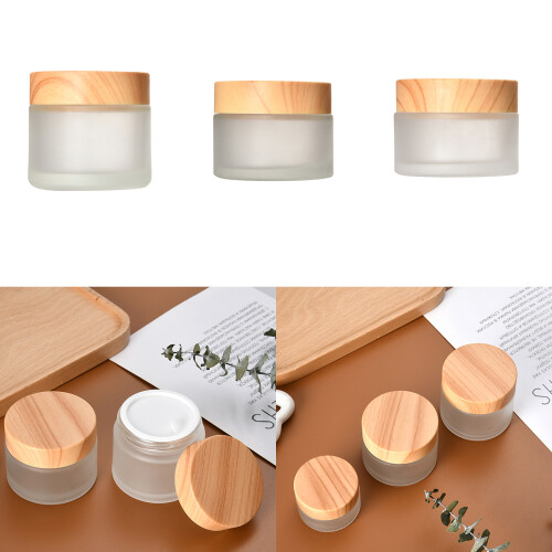 Frosted Glass Cream Jar Empty Sample Makeup Cosmetic-10g 2