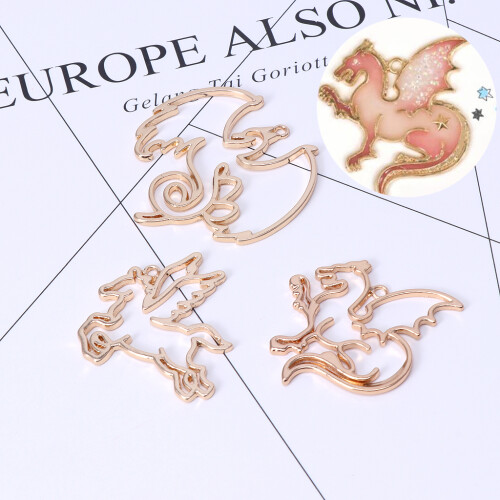 Silicone Alloy Frame Mold DIY Dragon Horse Frame Casting-Gold 1