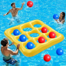 Pool Tic-Tac-Toe Toss Game Inflatable Set, Water Fun Toys for Kids and Adults