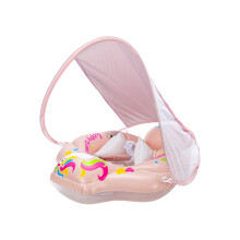 Inflatable Baby Swim Float with Sun Canopy, Pool Floaties for Infants 12-36 Months