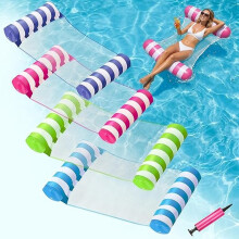 Adult Inflatable 4-in-1 Water Hammock 4 Pack, Pool Floats for Summer Beach Lake & Pool Party