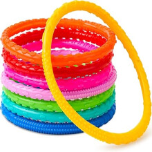 8 Pcs Underwater Dive Circles Pool Toys, Colorful Swimming Diving Rings for Kids Summer Games