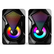 3.5mm Computer Speakers with LED & Volume Control - USB Powered for Laptop