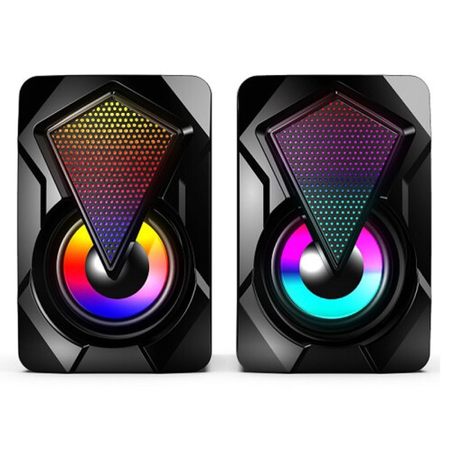 3.5mm Computer Speakers with LED & Volume Control - USB Powered for Laptop