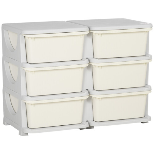 Kids Storage Box with 3 Drawers White