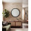 Round Wavy Wall Mirror Black Plastic Framed 50Cm D 1
