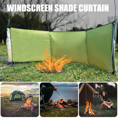 1 Set Portable Waterproof Windproof Camping Wind Screen-Mibai 2
