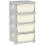 Children Storage Box with 4 Large Drawers Cream White 1