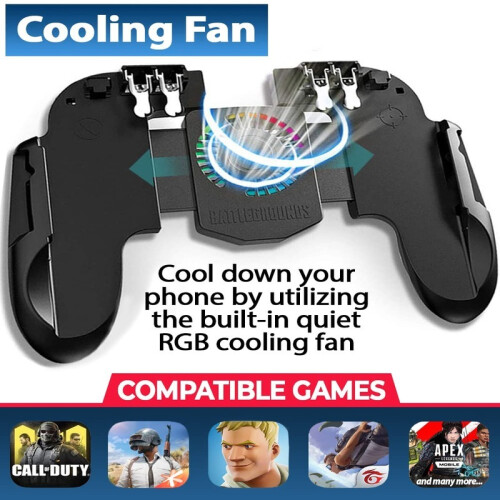 4 Trigger USB Mobile Game Controller with Cooling Fan Adjustable Stand for PUBG 1