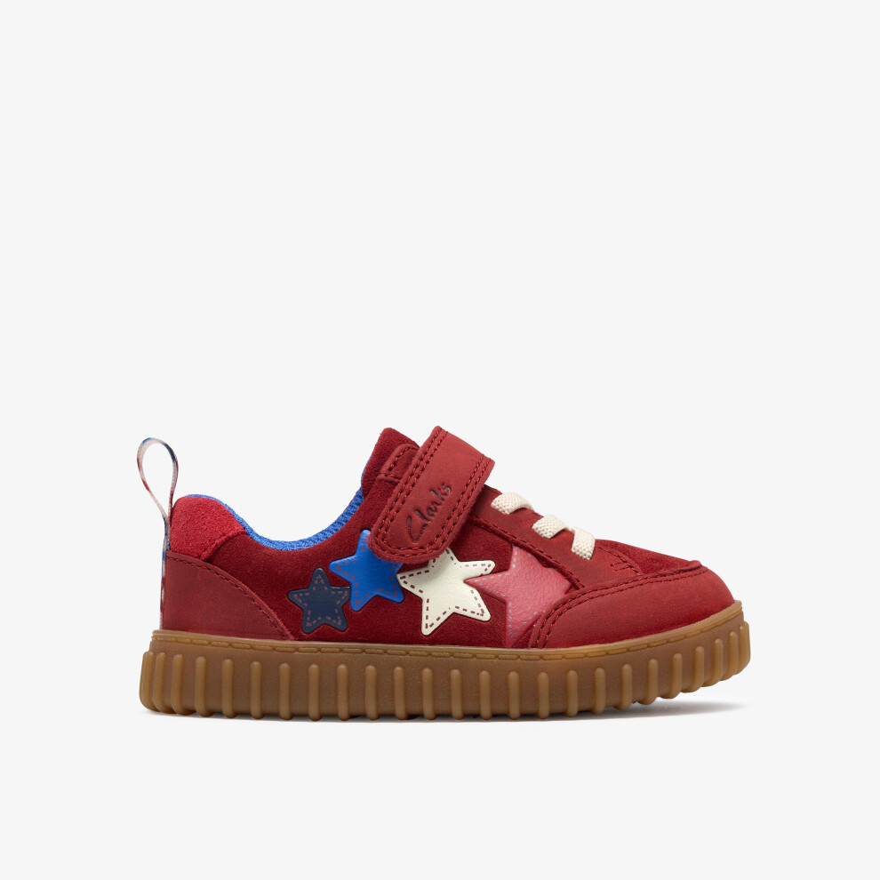 Clarks Unisex Red Cove Go Toddler Leather Trainers, Riptape | Size: 8.5-Wide Fit - Image 2