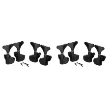 4+4 Sealed Bass Guitar Tuning Pegs Keys 4R4L Machine Tuners for Precision Bass and Jazz Bass, Black