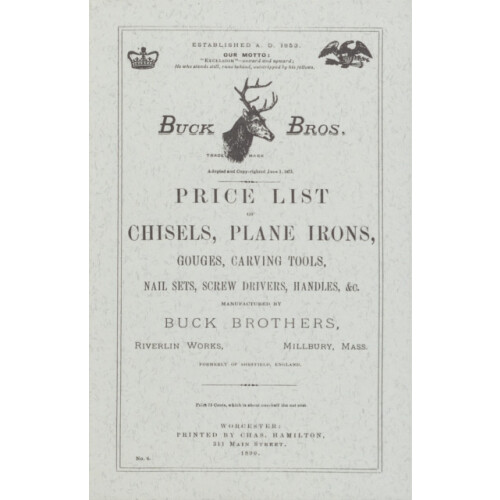 Buck Brothers Price List of Chisels Plane Irons Gouges Carving Tools N