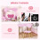Kids Dressing Table Set with Stool Bear Mirror Pink 8