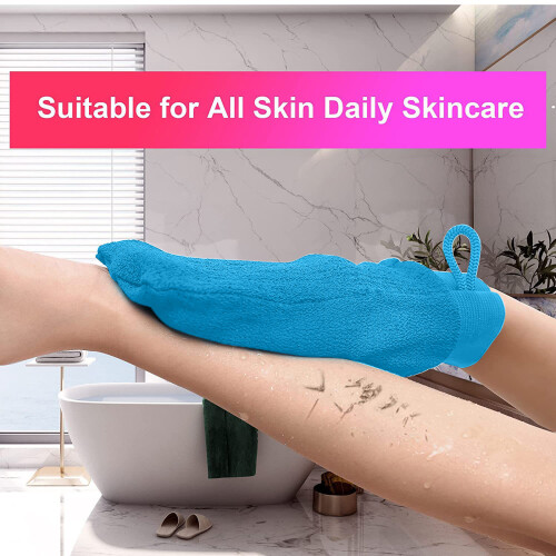Exfoliating Glove Exfoliating Mitt Exfoliating Body-Blue 2