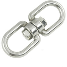 Marine Mooring 1/4" Eye to Eye Swivel 304 Stainless Steel Silver Tone