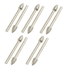 10x 5mm Tapered Nose 3mm Shank Diamond Mounted Point Grinding Bits