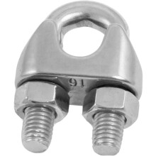 Silver Tone Stainless Steel 16mm 5/8" Wire Rope Clip Cable Clamp